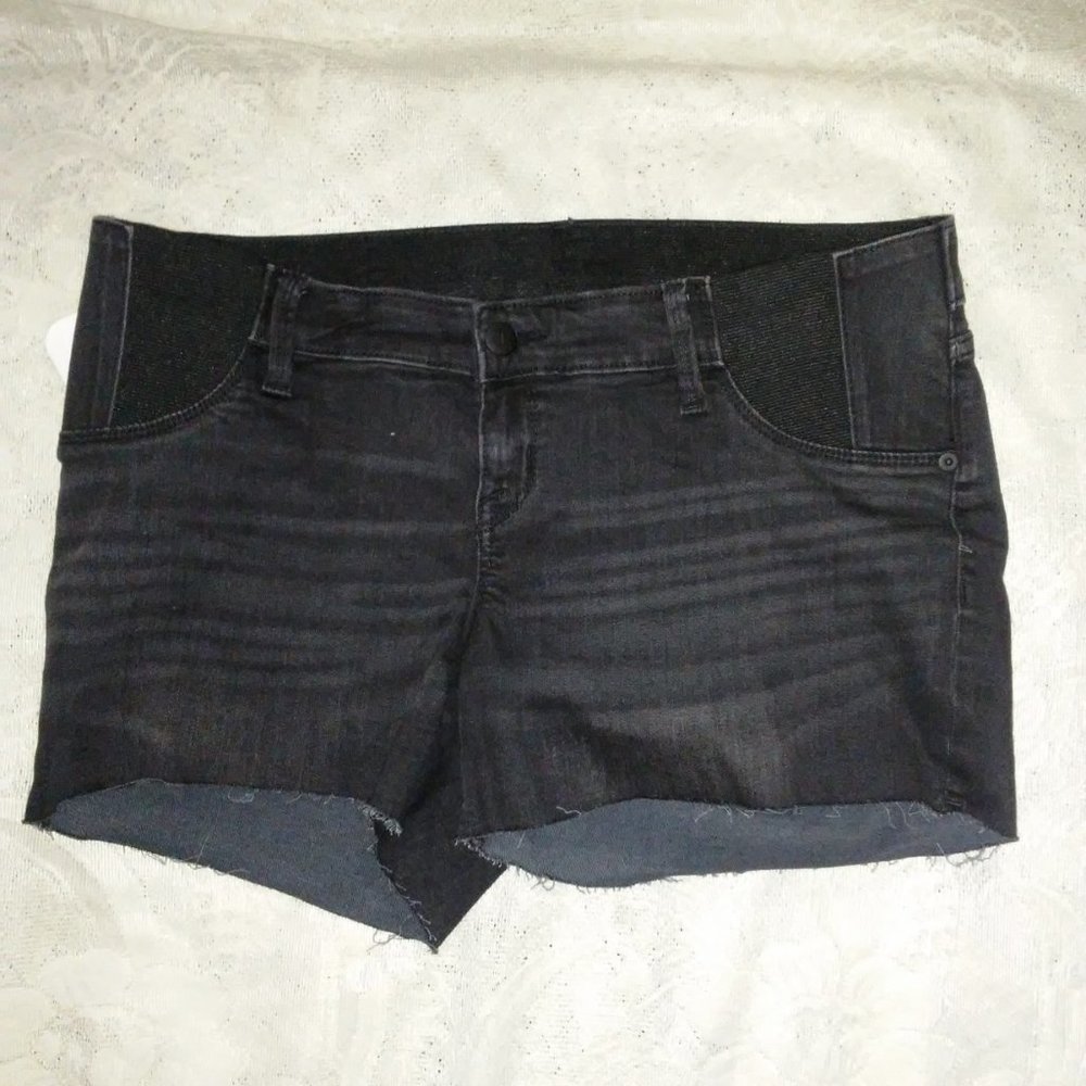 Isabel Maternity Inset Panel Midi Jean Shorts - Picture 4 of 6